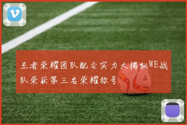 王者荣耀团队配合实力大揭秘WE战队荣获第三名荣耀称号